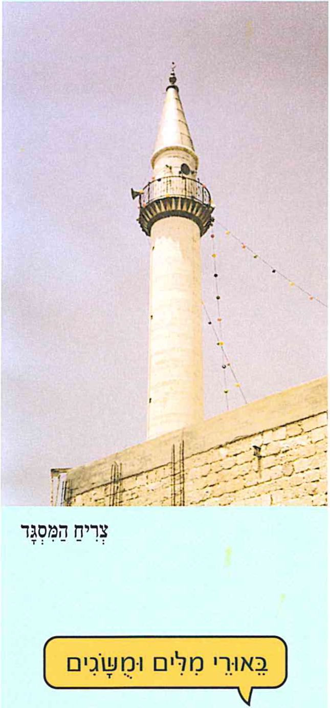 (בספר תמונה של צריח המסגד )